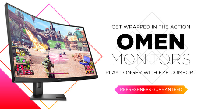 get wrapped in the action, omen monitors play longer with eye comfort. Refreshness guaranteed